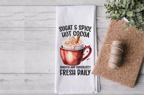 Sugar and Spice Hot Cocoa Dish Towel Sublimation Sublimation Jagonath Roy 