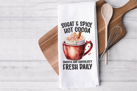 Sugar and Spice Hot Cocoa Dish Towel Sublimation Sublimation Jagonath Roy 