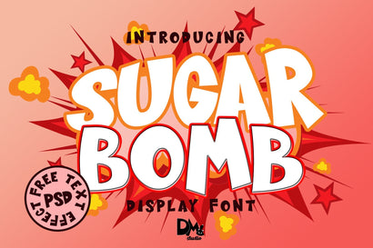 SUGAR BOMB - DISPLAY FONT Font Dm Letter Studio 