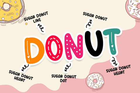 Sugar Donut Deluxe Package Fonts! Font Dm Letter Studio 