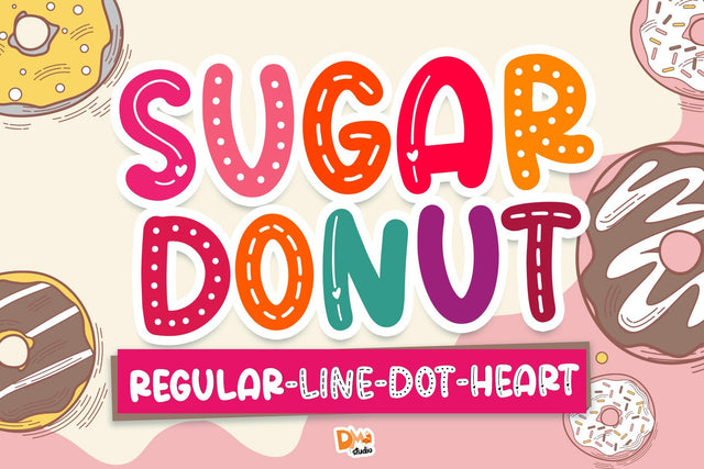 Sugar Donut Deluxe Package Fonts! Font Dm Letter Studio 