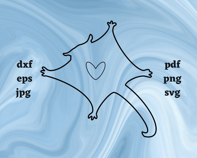 Sugar Glider Heart SVG Cut File SVG Northern Light SVG 
