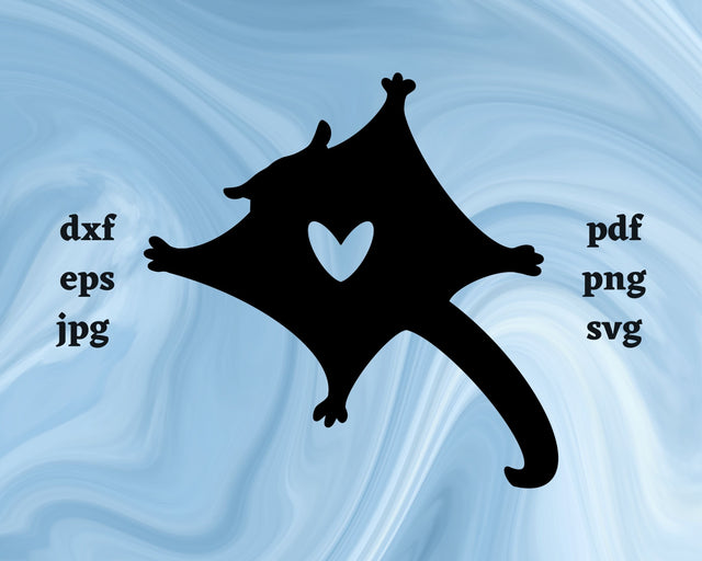 Sugar Glider Heart SVG Cut File SVG Northern Light SVG 