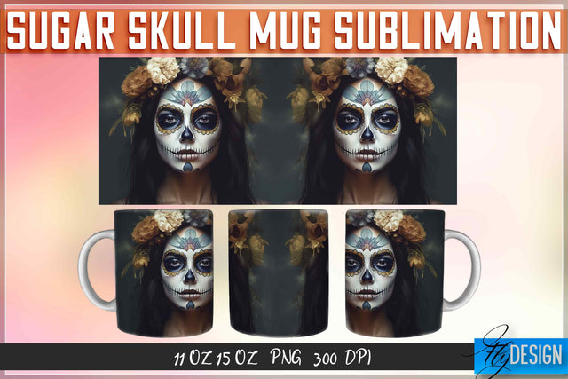 Sugar Skull 11 | 15 Oz Mug Sublimation Sublimation Fly Design 
