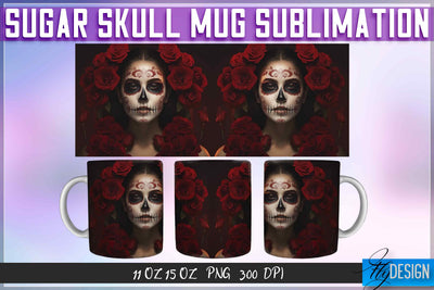 Sugar Skull 11 | 15 Oz Mug Sublimation Sublimation Fly Design 