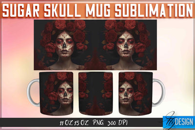 Sugar Skull 11 | 15 Oz Mug Sublimation Sublimation Fly Design 