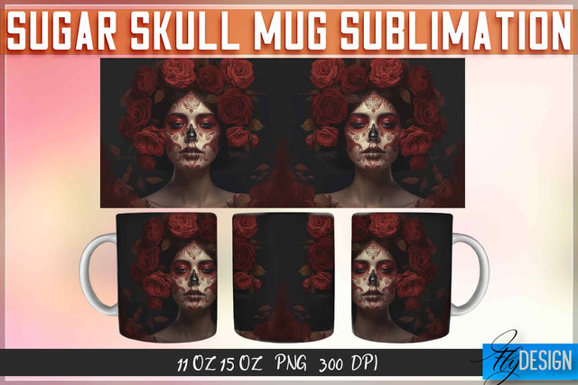 Sugar Skull 11 | 15 Oz Mug Sublimation Sublimation Fly Design 
