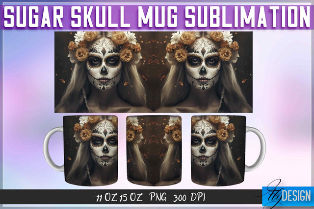 Sugar Skull 11 | 15 Oz Mug Sublimation Sublimation Fly Design 