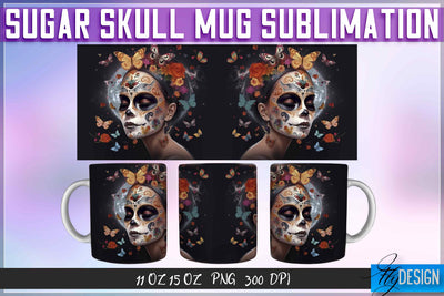 Sugar Skull 11 | 15 Oz Mug Sublimation Sublimation Fly Design 