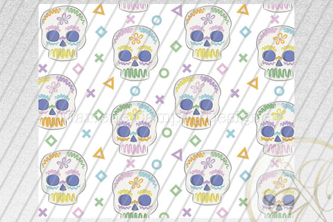 Sugar Skull 20oz Skinny Tumbler Sublimation Pattern, Day of the Dead, Figures Sublimation Marlene Campos 
