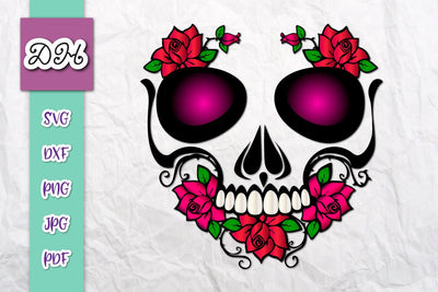 Sugar Skull Calavera Print & Cut SVG Digitals by Hanna 