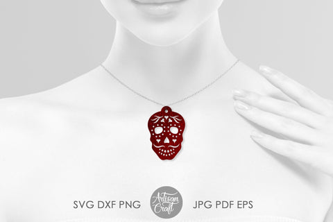 Sugar Skull earrings, Laser cut files, earrings SVG, dia de los muertos SVG Artisan Craft SVG 