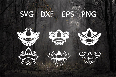 sugar skull face mask SVG dadan_pm 