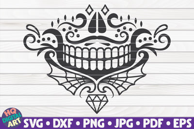 Sugar skull face mask SVG | Halloween face mask SVG HQDigitalArt 