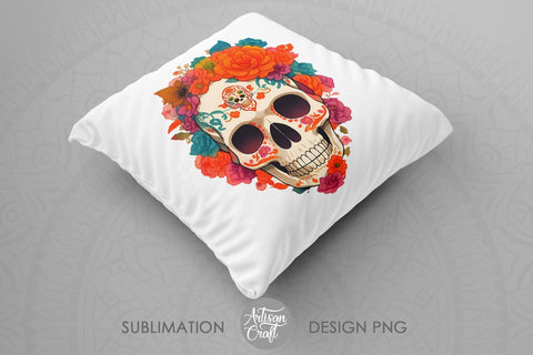 Sugar skull PNG, sublimation design, sugar skull clipart Sublimation Artisan Craft SVG 