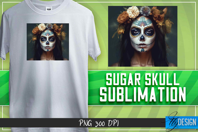 Sugar Skull Sublimation | T-Shirt Design Sublimation Fly Design 
