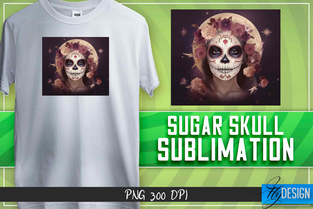 Sugar Skull Sublimation | T-Shirt Design Sublimation Fly Design 
