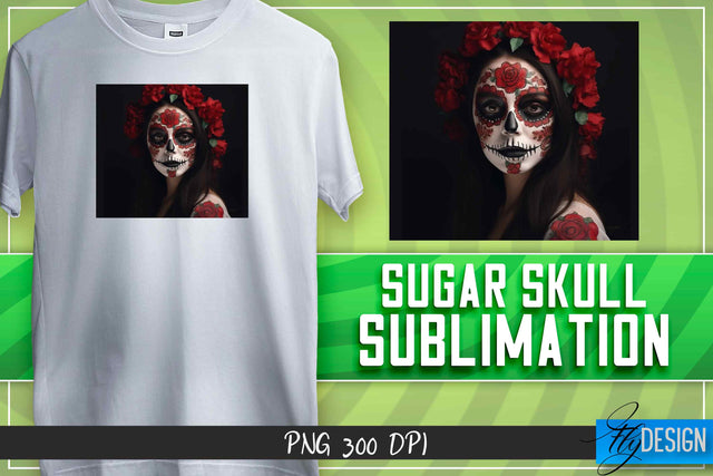 Sugar Skull Sublimation | T-Shirt Design Sublimation Fly Design 