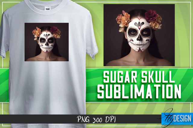 Sugar Skull Sublimation | T-Shirt Design Sublimation Fly Design 