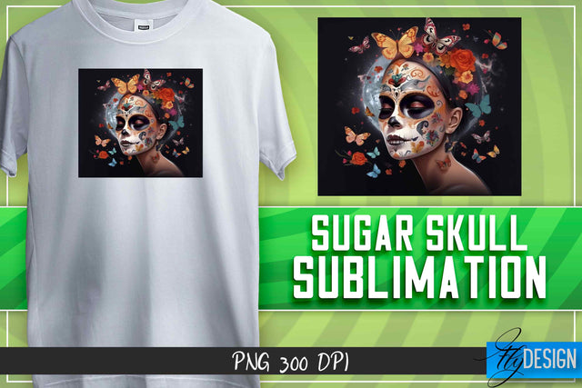 Sugar Skull Sublimation | T-Shirt Design Sublimation Fly Design 