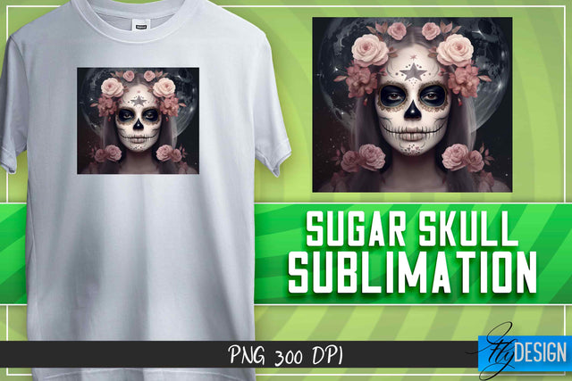 Sugar Skull Sublimation | T-Shirt Design Sublimation Fly Design 