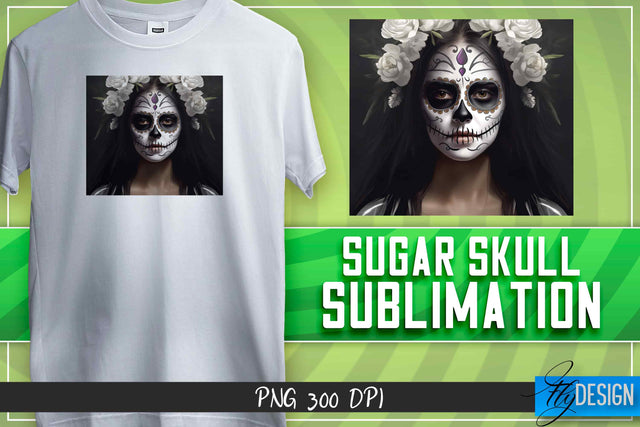 Sugar Skull Sublimation | T-Shirt Design Sublimation Fly Design 