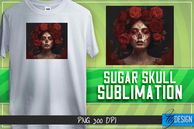 Sugar Skull Sublimation | T-Shirt Design Sublimation Fly Design 