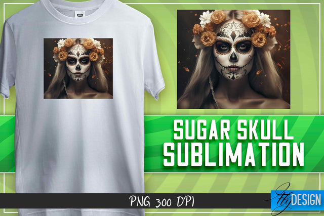 Sugar Skull Sublimation | T-Shirt Design Sublimation Fly Design 