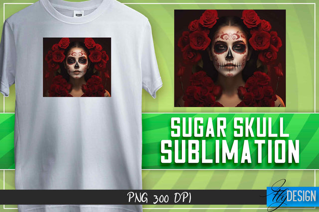 Sugar Skull Sublimation | T-Shirt Design Sublimation Fly Design 