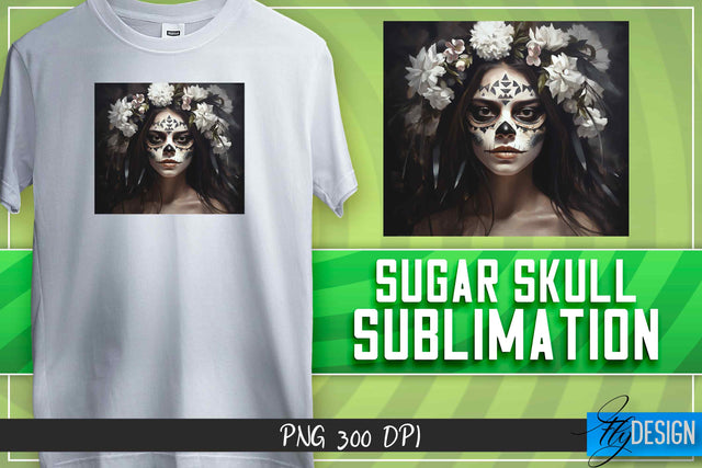Sugar Skull Sublimation | T-Shirt Design Sublimation Fly Design 