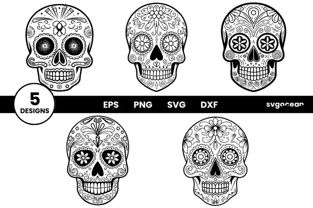 Sugar Skull SVG Bundle | Mandala | Cut file SVG SvgOcean 
