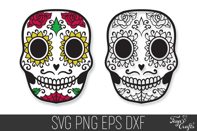 Sugar Skull SVG Cut File SVG Feya's Fonts and Crafts 
