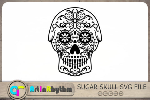 Sugar Skull Svg, Skull Svg, Halloween Svg, Spooky Svg SVG Artinrhythm shop 