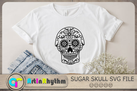 Sugar Skull Svg, Skull Svg, Halloween Svg, Spooky Svg SVG Artinrhythm shop 