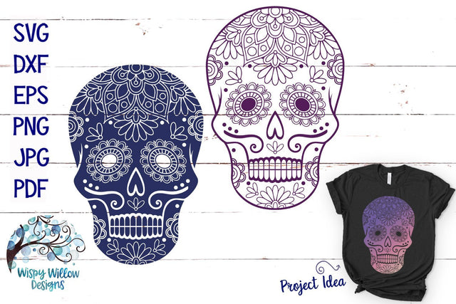 Sugar Skull SVGs SVG Wispy Willow Designs 