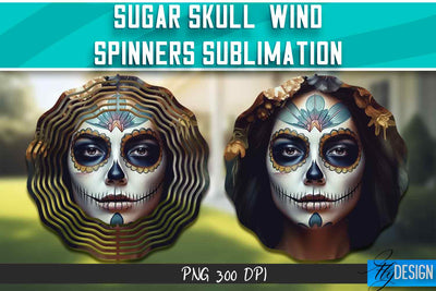 Sugar Skull Wind Spinners Sublimation Sublimation Fly Design 