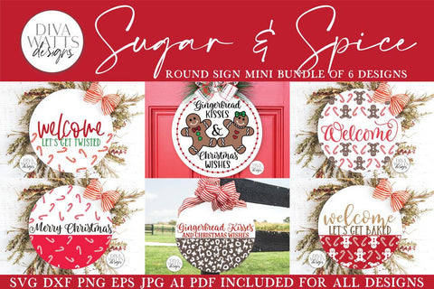Sugar & Spice Christmas Round SVG Bundle | Sign Makers Set SVG Diva Watts Designs 