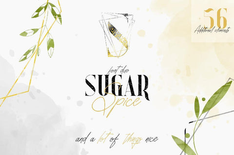 Sugar Spice - font duo + Extras Font VPcreativeshop 