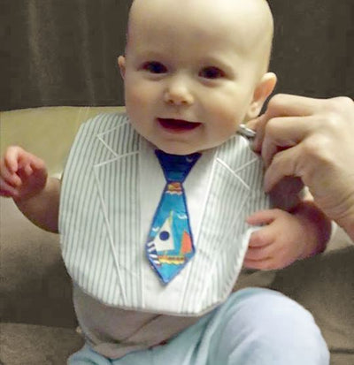 Suit Bib with 3D Tie ITH Applique Embroidery Embroidery/Applique Designed by Geeks 