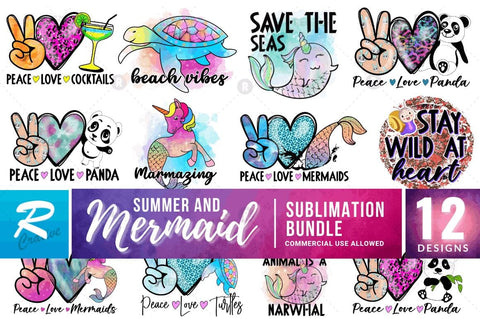 Summer And Mermaid Sublimation Bundle Sublimation Regulrcrative 