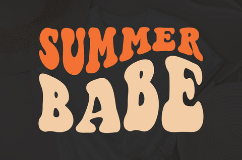 Summer babe SVG, Retro summer flower svg, little girl summer svg, Summer beach babe svg, Wavy stacked svg, Digital File SVG Fauz 