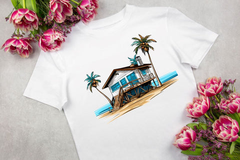 Summer Beach clipart Sublimation Bundle Sublimation Regulrcrative 