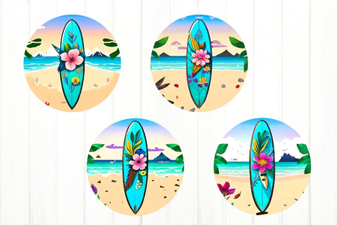 Summer Beach Earring PNG. Round Earring Sublimation Sublimation Olga Terlyanskaya 