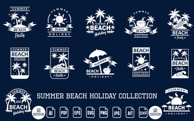 Summer Beach Logo SVG Collectiond SVG naemmiah021 