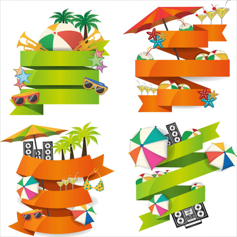 Summer beach party concept with empty banner SVG naemmiah021 