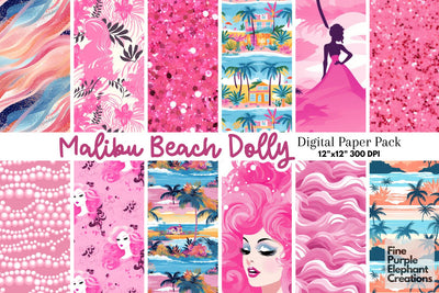 Summer Beach Party | Fashion Doll Digital Pattern Fine Purple Elephant Creations 