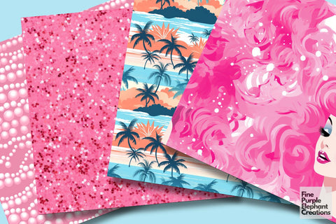 Summer Beach Party | Fashion Doll Digital Pattern Fine Purple Elephant Creations 