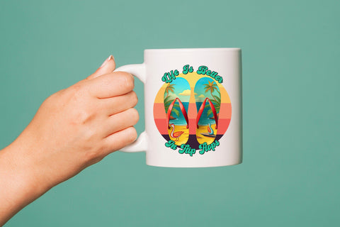 Summer & Beach PNG, Life is Better in Flip Flops Sublimation CraftLabSVG 