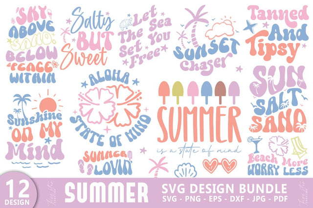 Summer Beach Quote SVG Design Bundle SVG FiveStarCrafting 