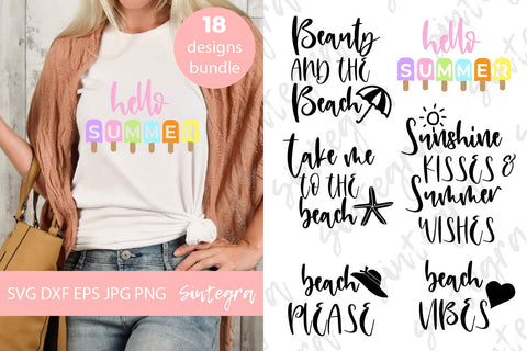Summer Beach Quotes SVG Bundle Free For Commercial Use SVG Sintegra 